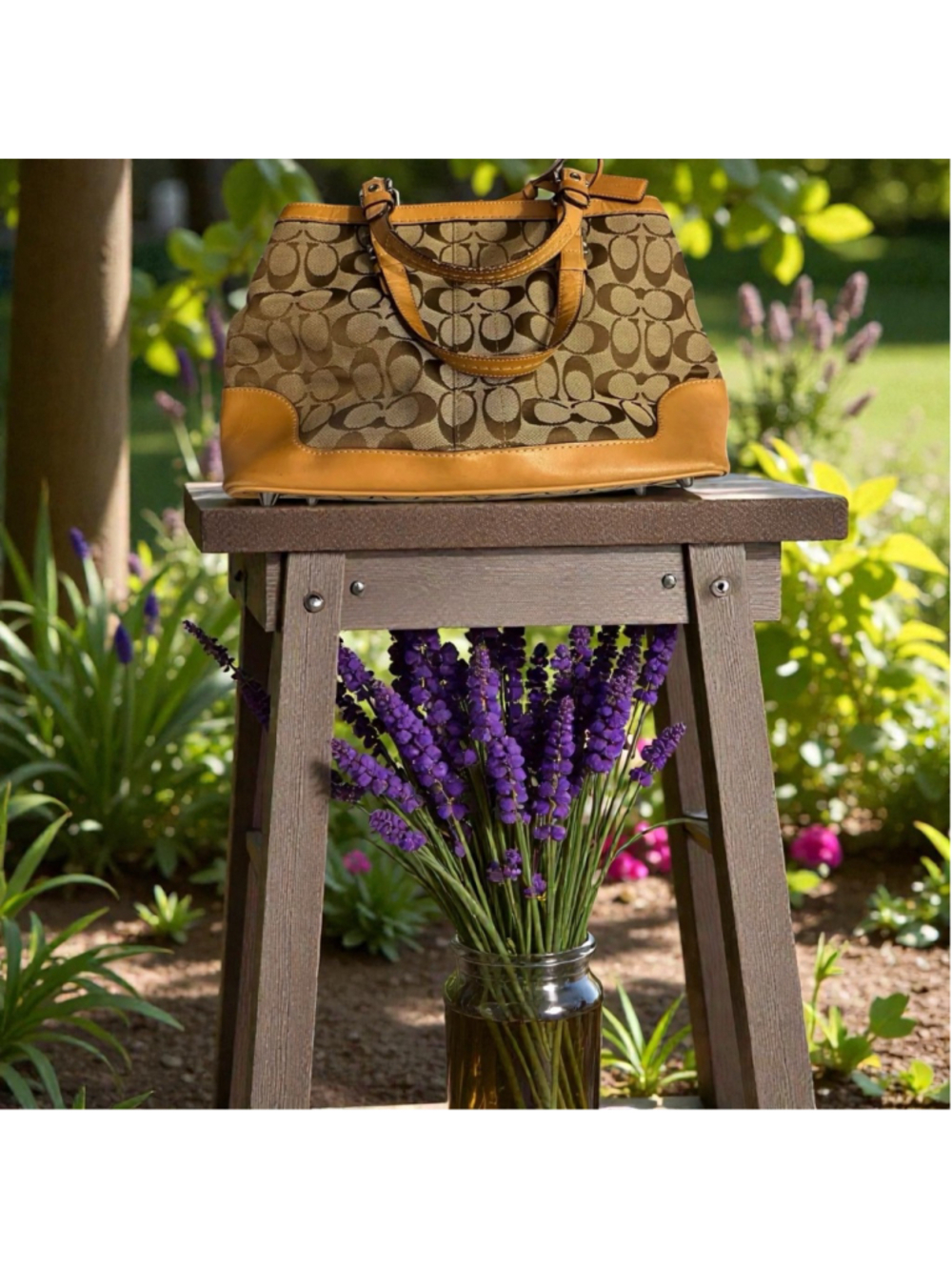 Vintage (2004) Coach Signature Canvas Hampton Satchel Y2K N°F04M-6830